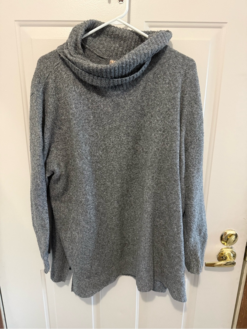 SO Gray Cowl Neck Turtleneck Sweater